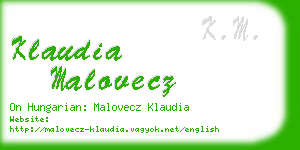 klaudia malovecz business card